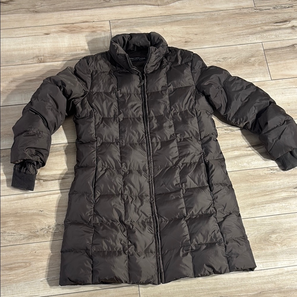 Marc New York Black Puffer Jacket with High Collar